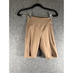 Girlfriend Collective Shorts Women XS‎ Brown Beige Biker High Rise Activewear